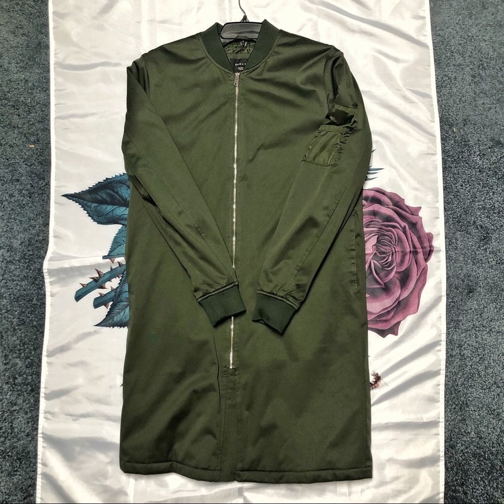 Zara Man Long Bomber Jacket